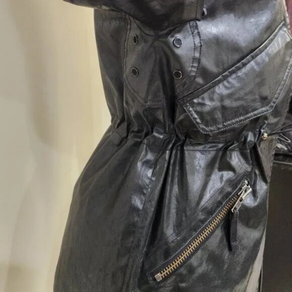 💥STUNNING!💥SAM. VTG 100% SILVER FOX FUR HOOD/PARTiAL LINING/TRIM BLACK PARKA - Picture 13 of 16